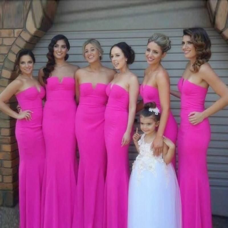 hot pink dresses for bridesmaid - 60 