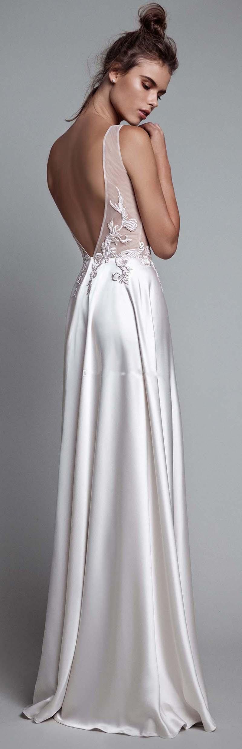 white silk prom dress