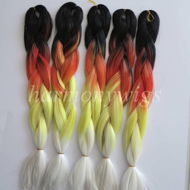 2020 Synthetic Jumbo Braiding Hair Black Red Yellow White 100g