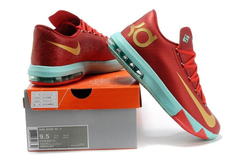 Рождественские красный Nike Дюрант КД 6 Обувь мужская Баскетбол обувь Nike  KD VI Тренеры теннис Nike