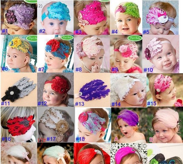 Baby Newborn Toddler Girls Feather Headband Head Wear Photography Prop 5 colors