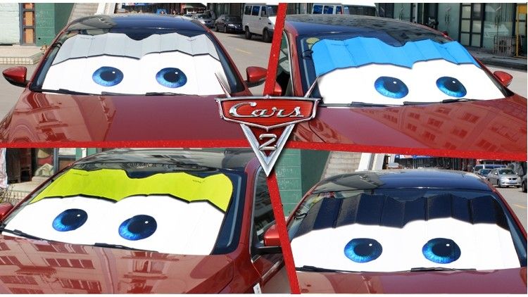 Black Napolex Disney Pixar Cars Lightning Mcqueen Front Car Windshield Sun Shade 