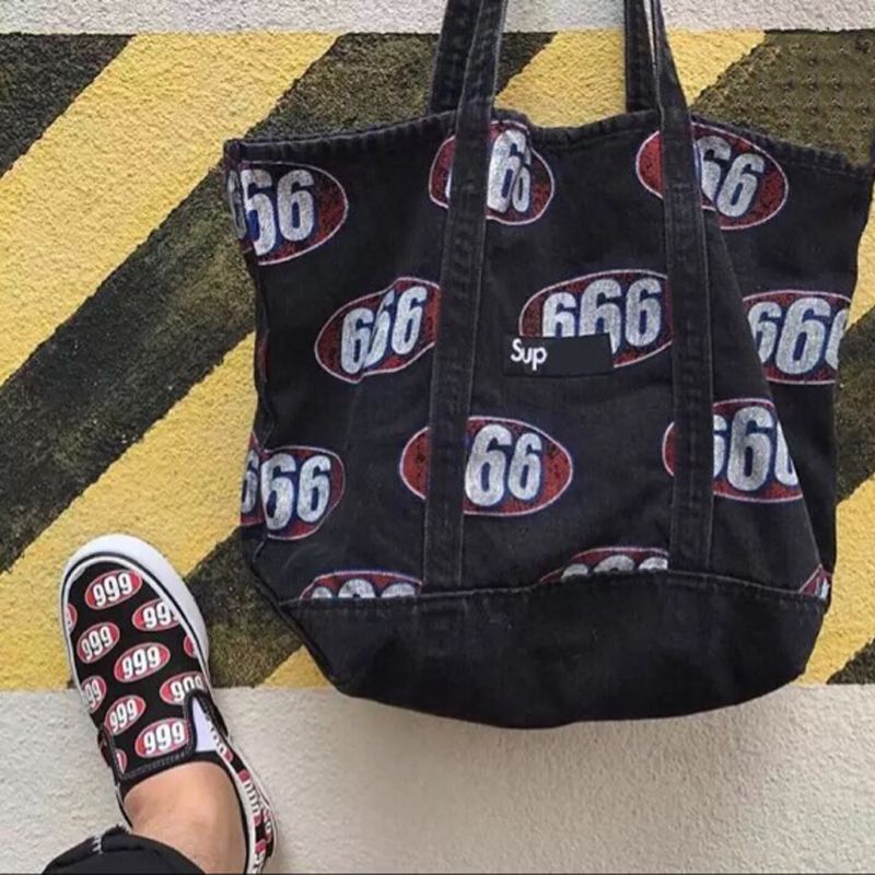 2017 Nouveau Sup 666 Denim Tote Bag Sac 