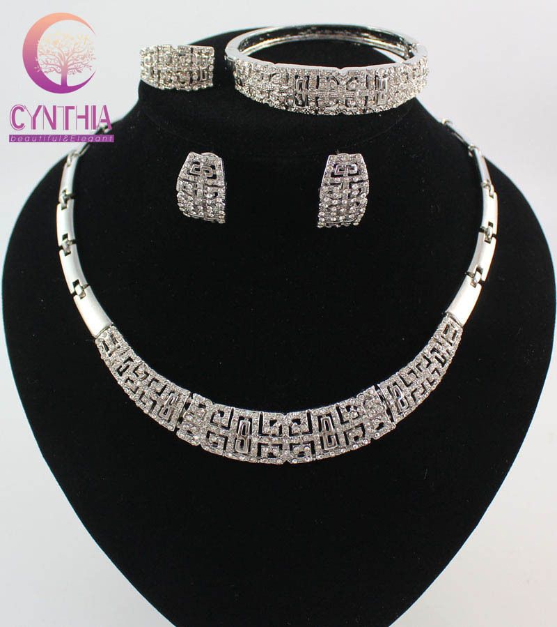 White Gold Necklace Set Clearance, 57 