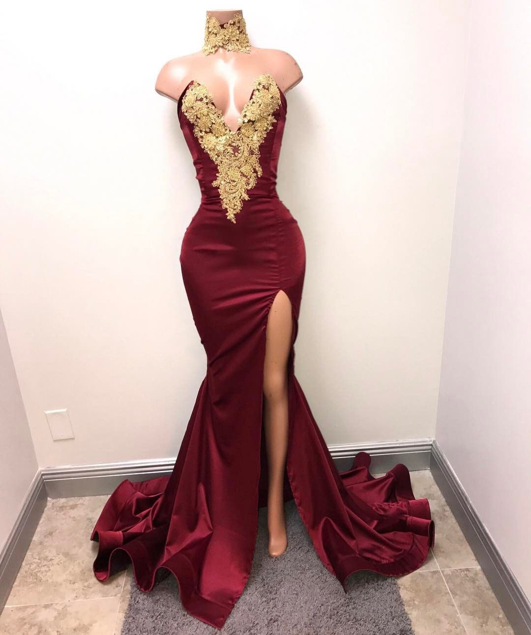 deep maroon dress