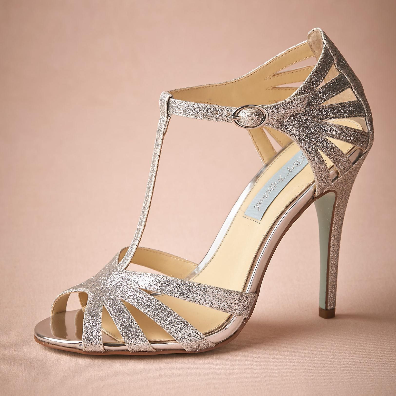 comfortable silver heels
