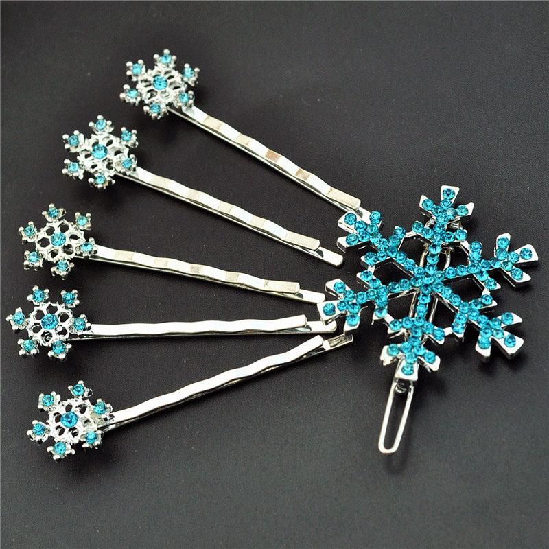 2019 Girl Snowflake Hairpin New Lovely Cartoon Princess Girl Snow
