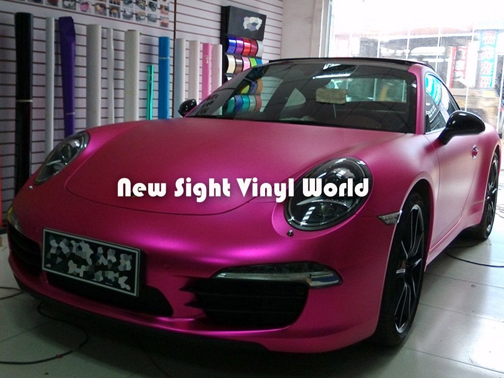 2021 Premium Rose Matte Metallic Pink Vinyl Wrap Rose Pink Matte Metal