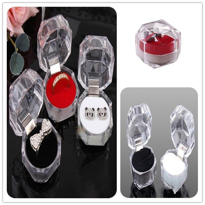 2021 /Transparent Imitation Crystal Ring Box Acrylic Jewelry Boxes