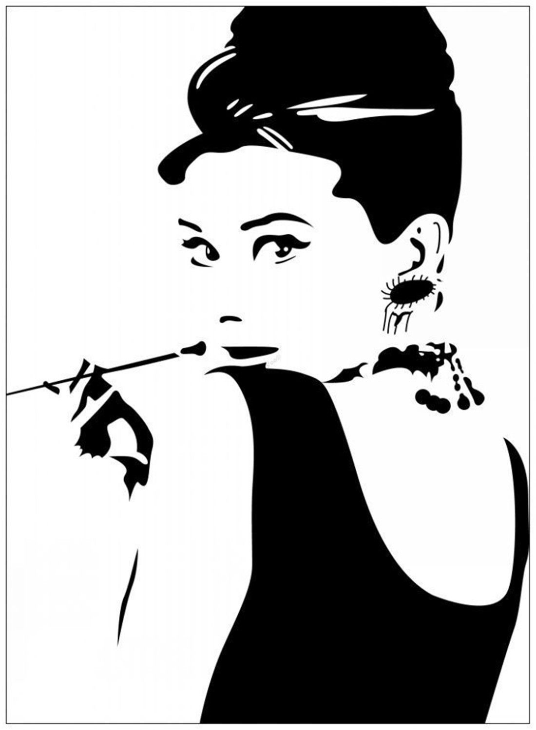 Pegatina/sticker/autocollant/Black&White/ GLOSSY Audrey Hepburn Pegatina/sticker/autocollant/Black&White/ GLOSSY Audrey Hepburn