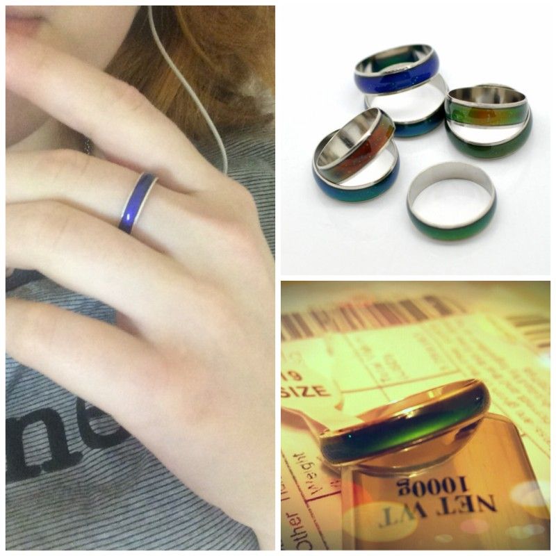 Anillos Mágicos Nuevo color del humor creativo para Hombre Joyería Los colores cambian con