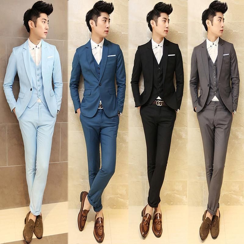 Compra Trajes De Hombres Guapos Juveniles Trajes De Boda Personalizados  Para Hombres Novios / Padrinos De Boda Esmoquin Trajes De Boda Para Hombre  Chaqueta + Pantalón + Chaleco Barato | Entrega Rápida