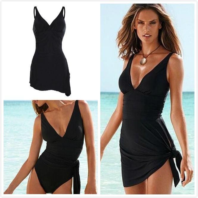 women's plus size one piece swim dress