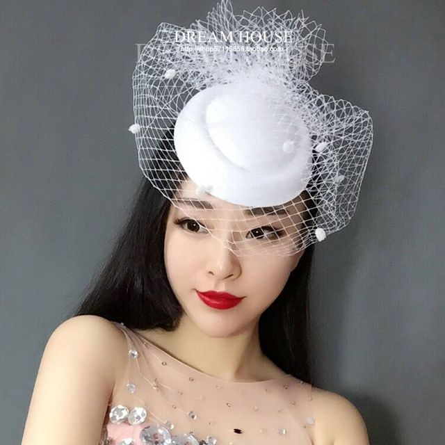white fascinator hat