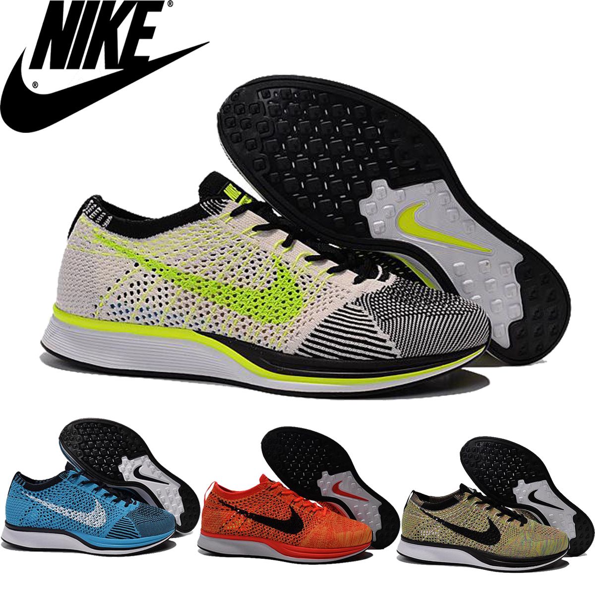 juego Deducir Parpadeo Nike Flyknit Racer Negro Blanco Kanye West Oreo hombres de los zapatos  corrientes, Nike Racer Blue