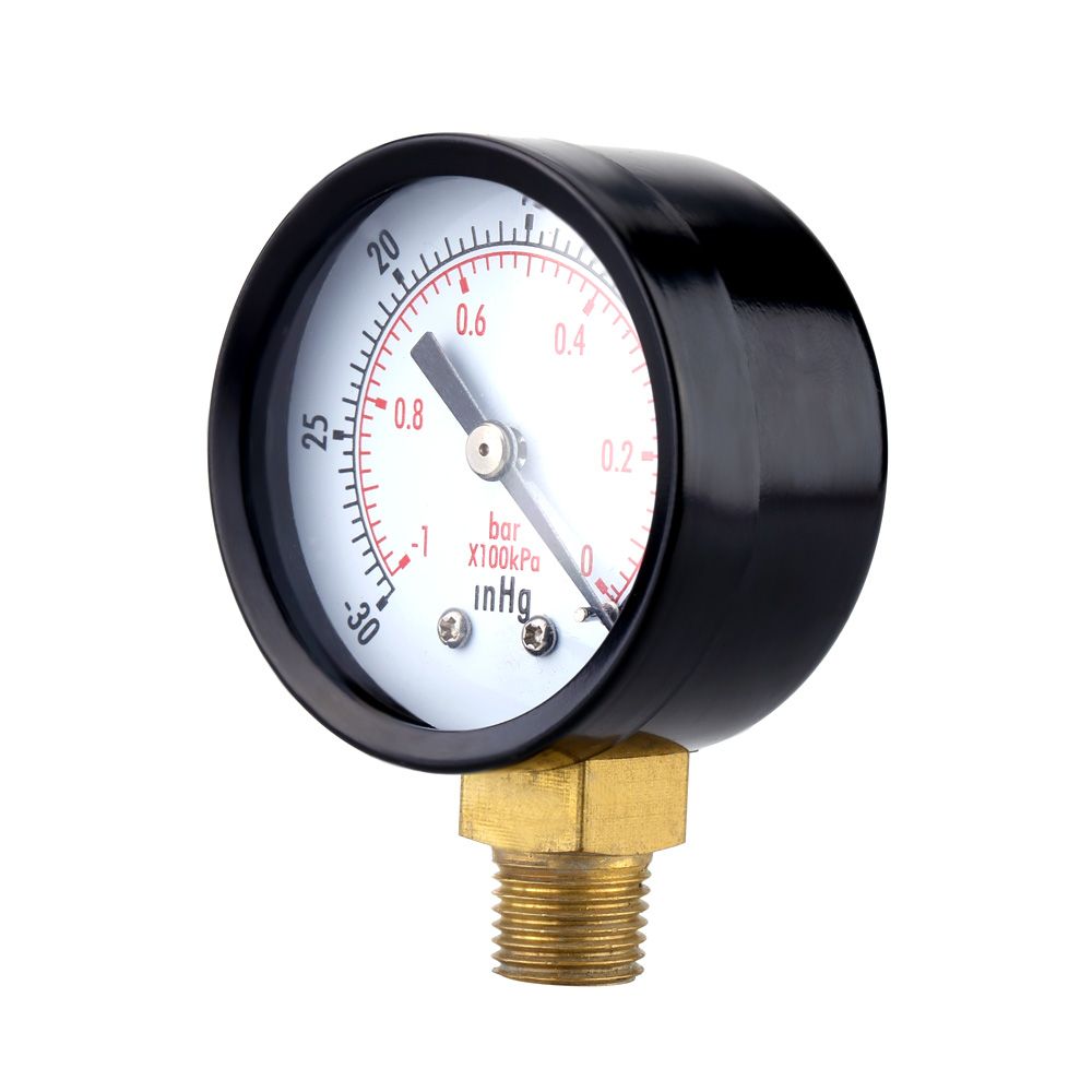 0-30inHg 0-1bar 50mm Mini Dial Luft Vakuum Manometer Manometer 1/4 Zoll BSPT Rückmontage