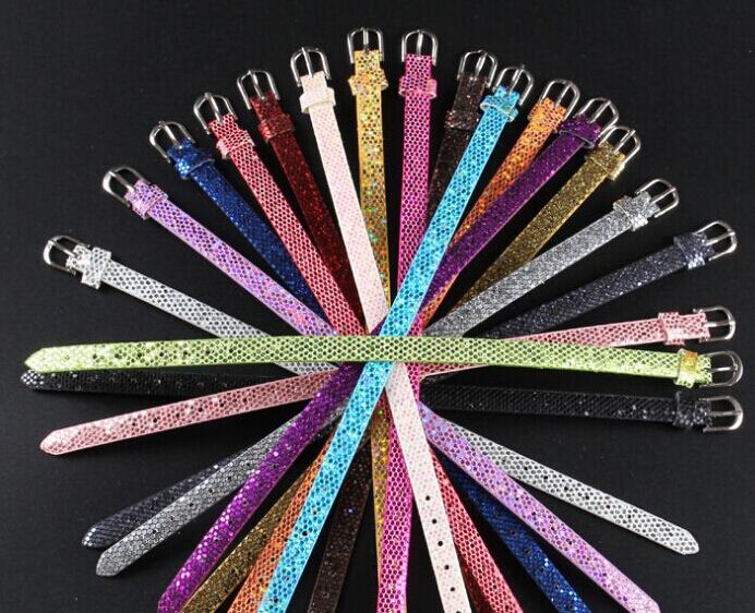 8mm Glitter Strap Bracelet Wristband Bracelet DIY 8mm Slide Charms Kids