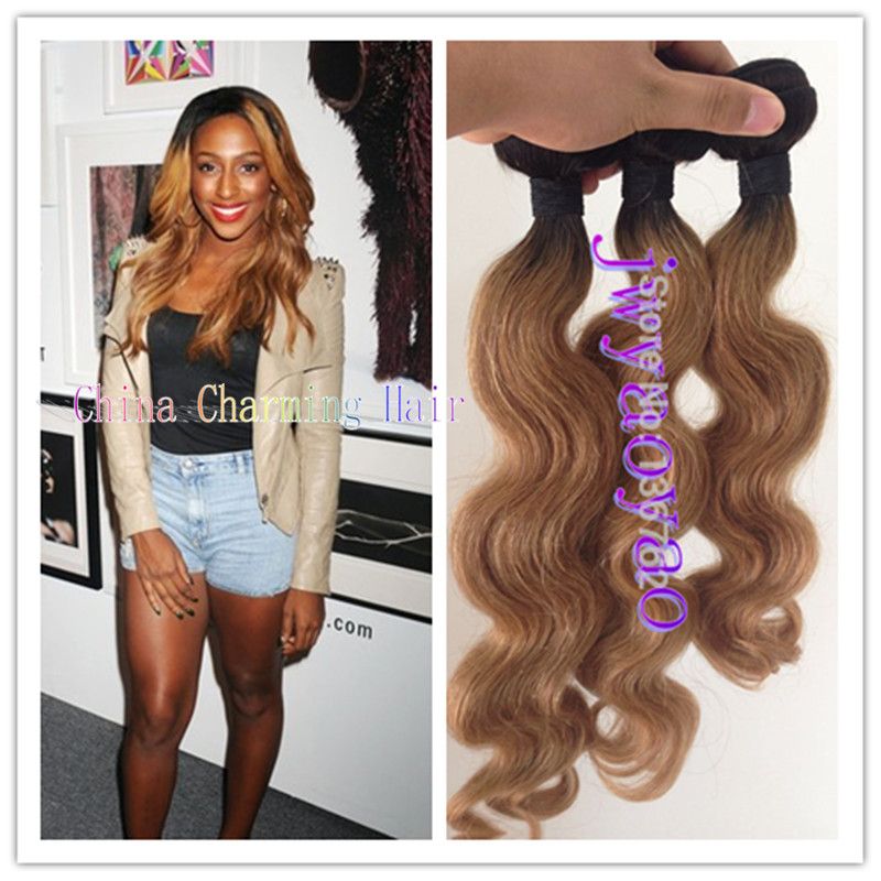 Dark Root Blonde Hair Bundles Honey Blonde 1b 27 Two Tone Body