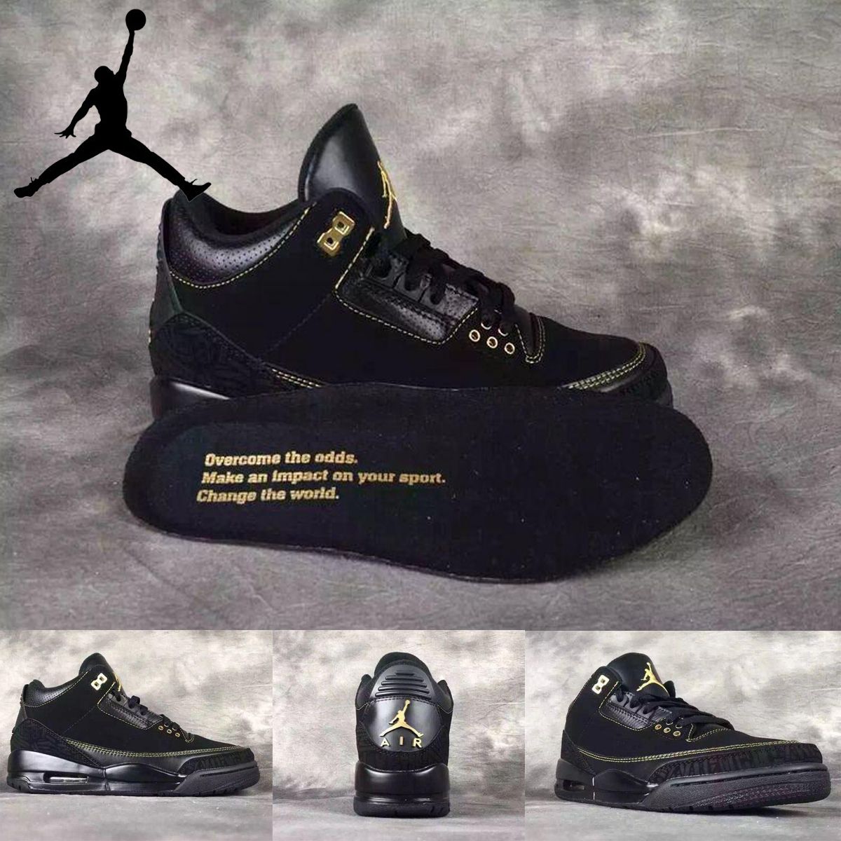 retro 3 black