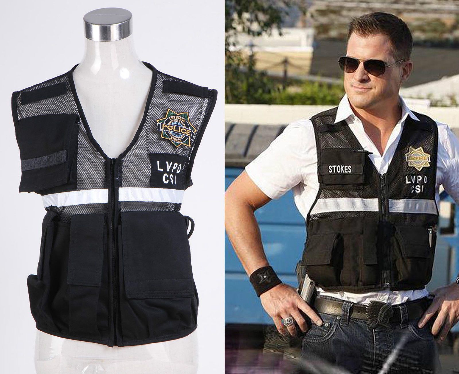 CSI safety vest black REFLECTIVE design High Visibility vest Crime  Scene  eBay
