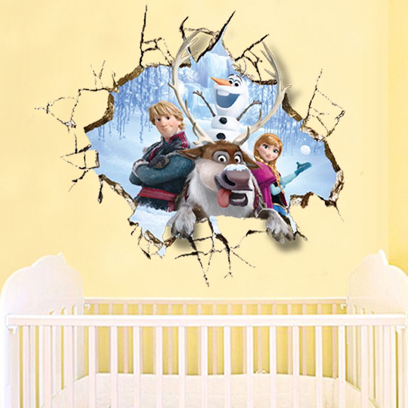 Compre De Dibujos Animados Frozen Queen Olaf Anna Ninos Del Bebe Arte De La Pared Las Etiquetas Engomadas De La Decoracion De Los 50 70cm Dh04 A 5 1 Del Gonglangdianzi03 Es Dhgate Com