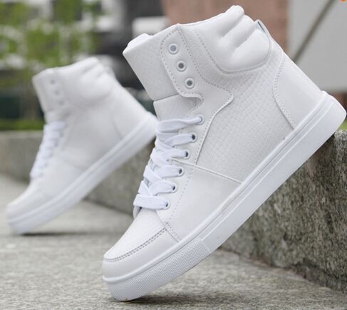 Nuevo 2015 Marca Hi-top de la PU cuero de las zapatillas de