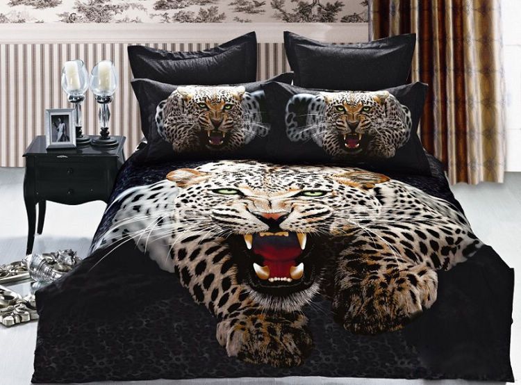 New Leopard Bed Set For Sale Real 3d Oil Cover Set With From Behappy8631 95 48 Dhgate Com