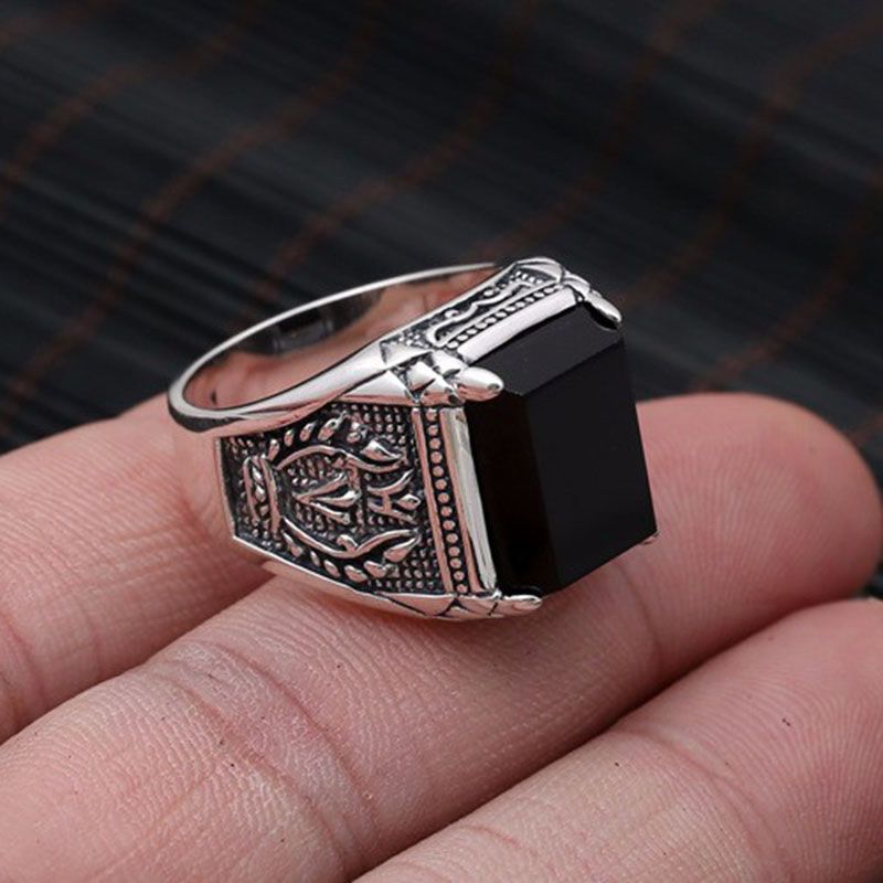 Wholesale Black Obsidian Ring Vintage 