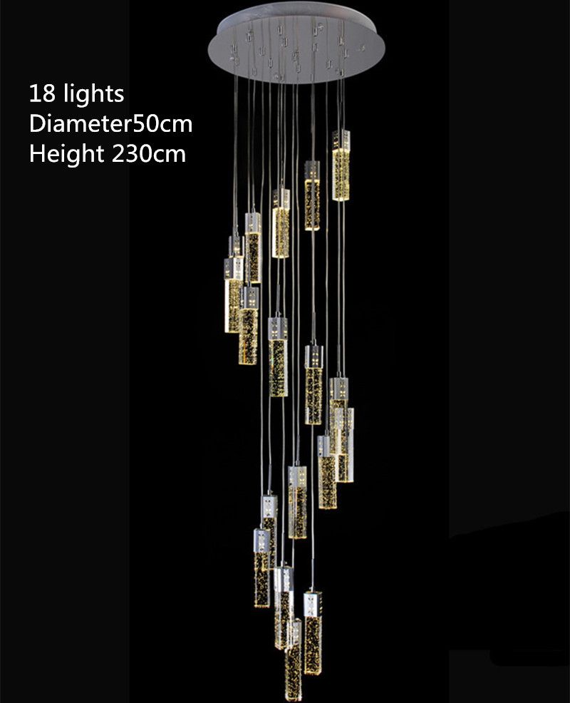 1 4 3 5m Modern Led Stairwell Chandeliers Crystal Stair Lighting Luminaria Hall Parlor Foyer Led Strip Pendant Lights Long Stairway Lamps Pendent