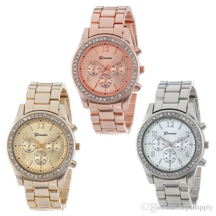 Zegarek Kwiaty Roze Rose Bialy Geneva Platinum Hit Women S Dress Watches Accessories Fashion Accessories