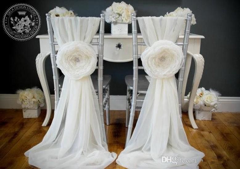 2020 White Wedding Decorations Chair Covers Sash For Weddings With