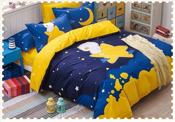 Little Bear Star Pattern Baby Bedding Set On Promotion Boy Blue