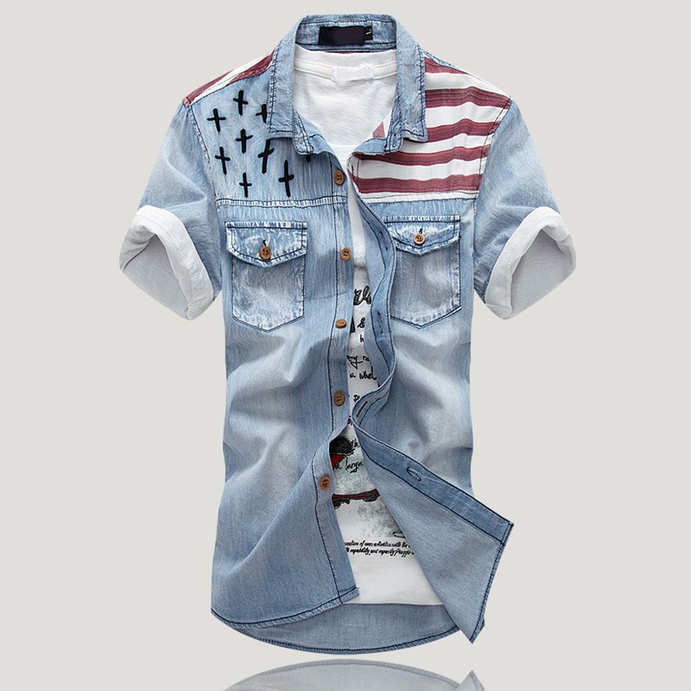 Compra Precio De Fábrica 2015 Hombre Jeans Camisetas Retro Casual Manga  Corta Blusa De La Camisa De Jean Ropa Del Ocio Del Vaquero Barato | Entrega  Rápida Y Calidad | Es.Dhgate
