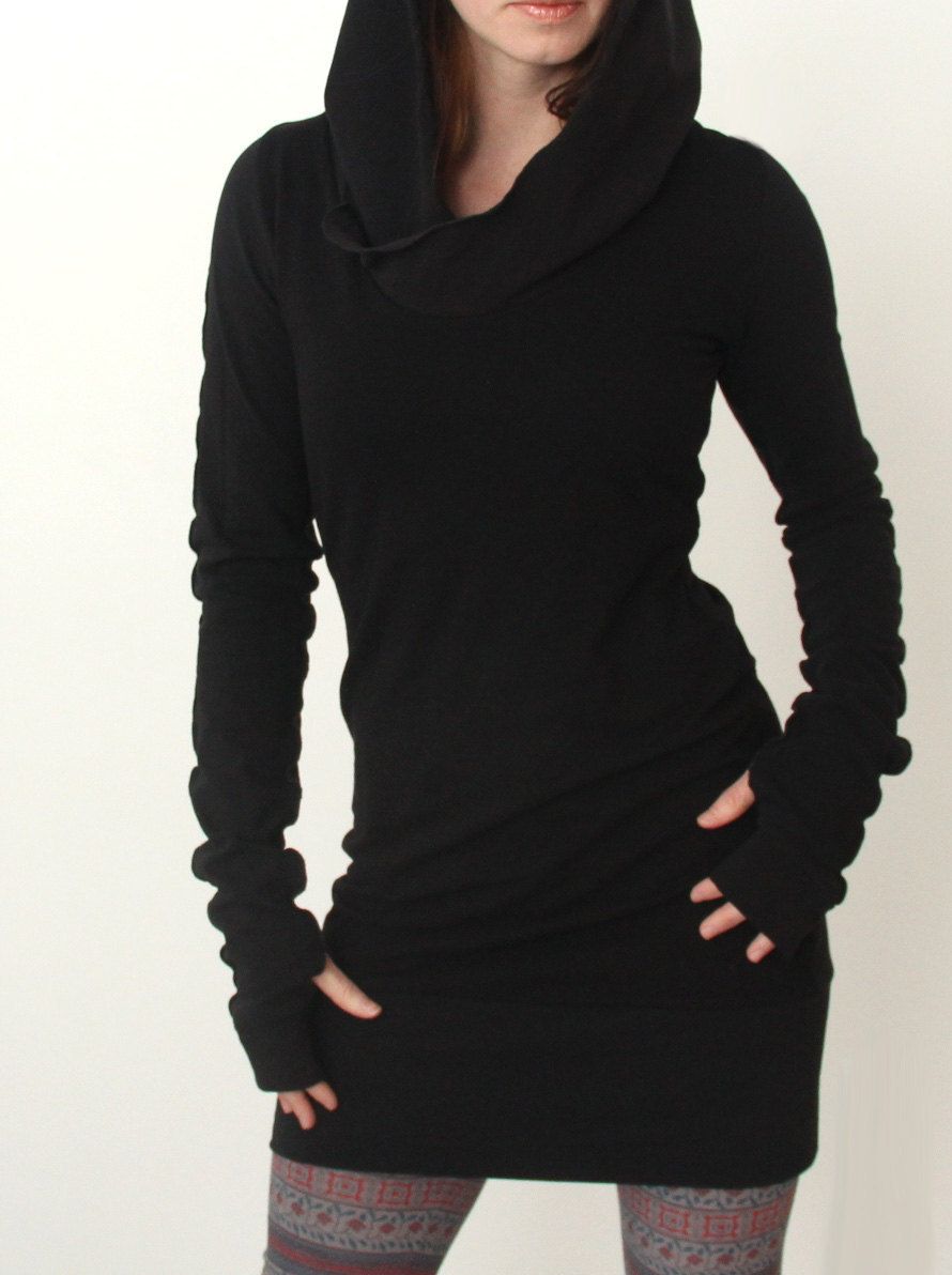 black hoodie sweater dress