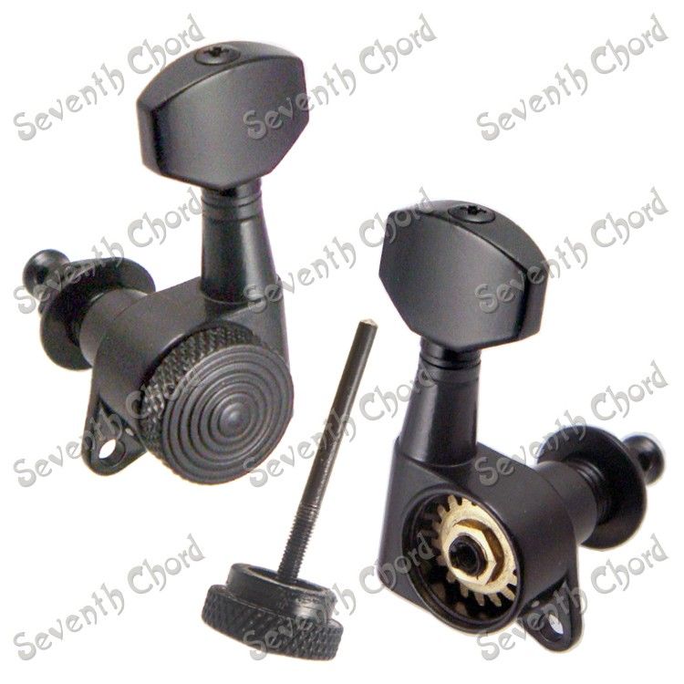 A Set Of Black Lock String Guitar Tuning Pegs Keys Tuners Machine Heads