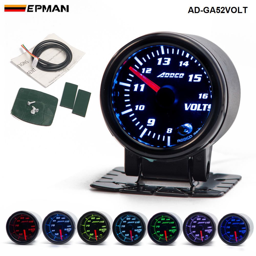 52mm Gauge DC Volts Voltage 8v-16v Car black face with clear lens 52mm Gauge DC Volts Voltage 8v-16v Car black face with clear lens