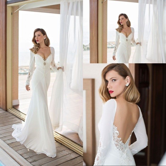 low cut dress with sleeves