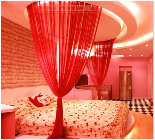 Sheer Curtains Fringe Wedding Door Windows Panel Living Room