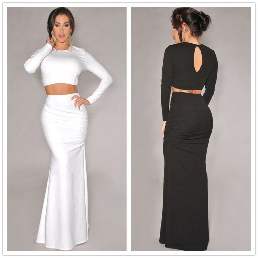 white maxi bodycon skirt