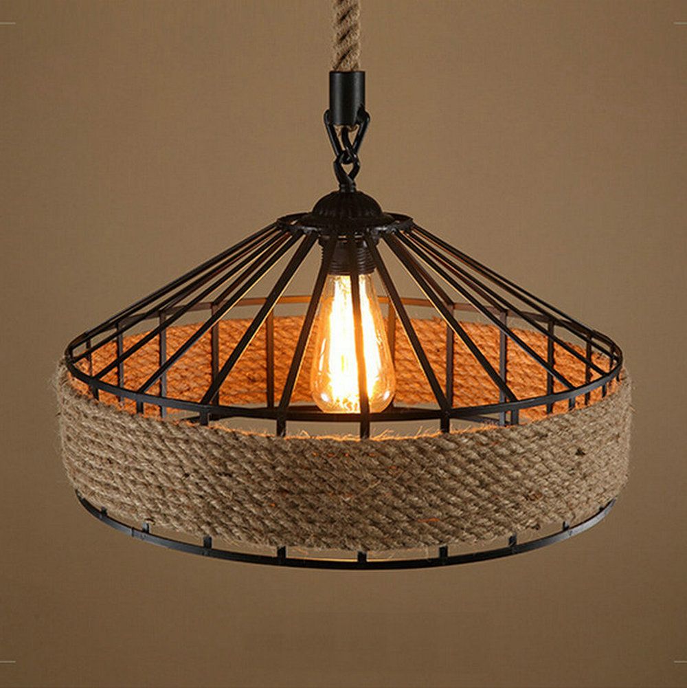 compre lamparas colgantes lamparas de iluminacion lamparas estilo luz lamparas luces de canamo retro e27 lamparas comedor de iluminacion industrial