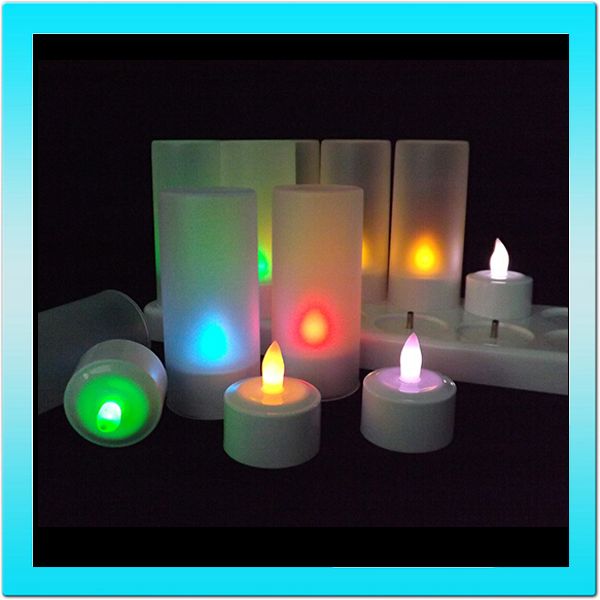 2020 LED Flameless Rechargeable Candle Light Plastic Multi Color Remote Control Electronic Tea