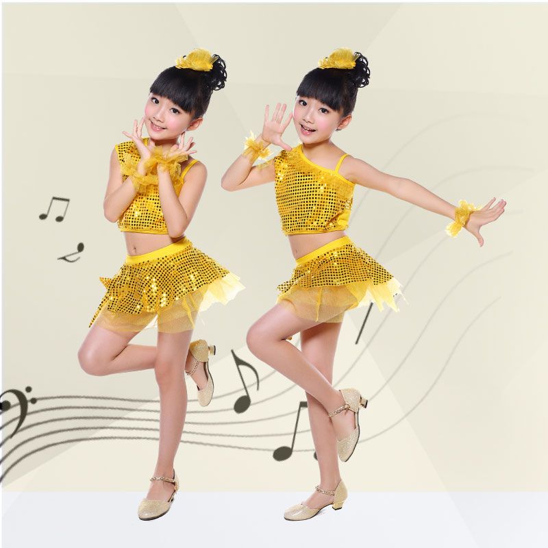 5 Pezzi Di Danza Bambini Asilo Abbigliamento Danza Moderna Danza Latino  Costumi Paillettes Velo Ragazze Estate Spettacolo Da 8,16 € | DHgate Italy