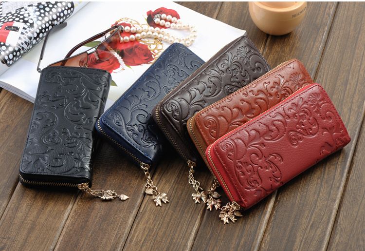 Compre Para Mujer Originales De Carpetas Largas Para Mujer Monederos  Monederos Genuino De Las Mujeres Calientes De Impresión Y Carpetas Largas  De La Señora Fashion Monedero Con Cremallera Impermeable A 8,12 €