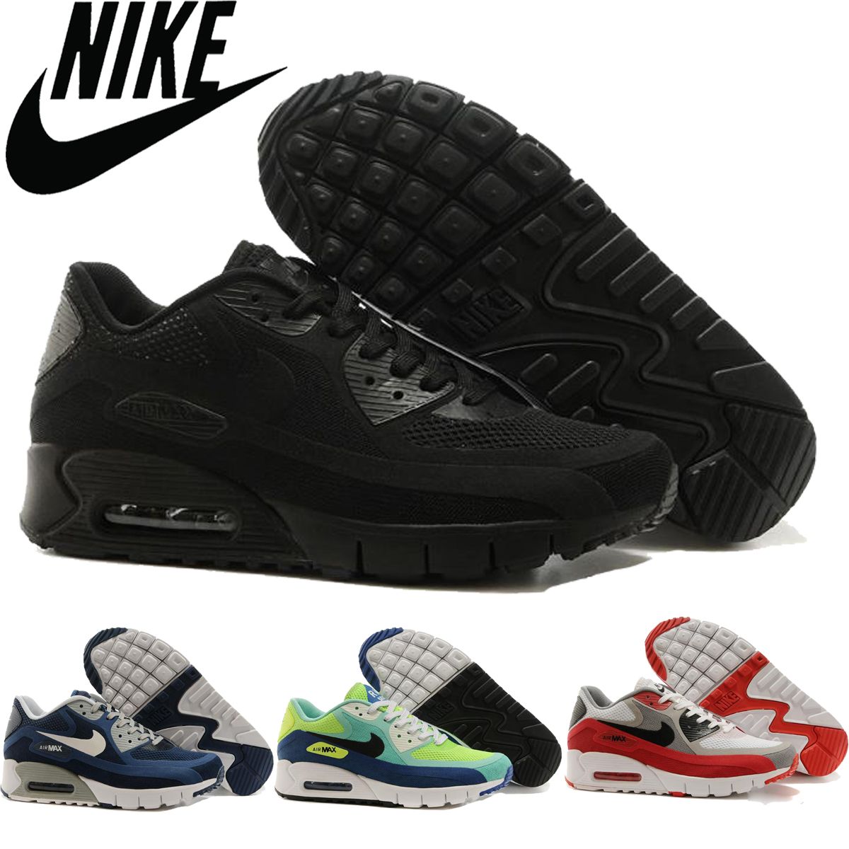 black nike athletic shoes