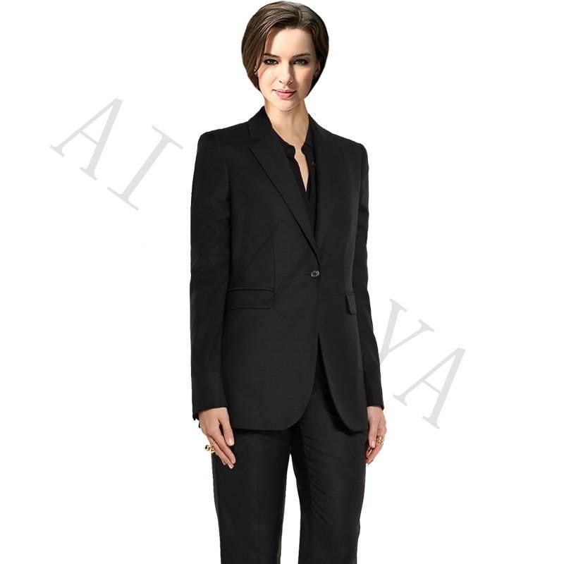 Ladies black trouser suits evening top
