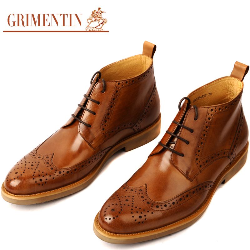 wingtip lace up boots