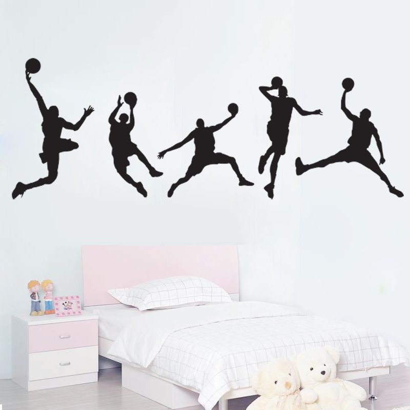 Basketball Match Wall Art Mural Decor Home Decoration Wallpaper Decal Sticker Sport Boys Kids Room Art Poster Graphic Wall Decor Tree Stickers Wall