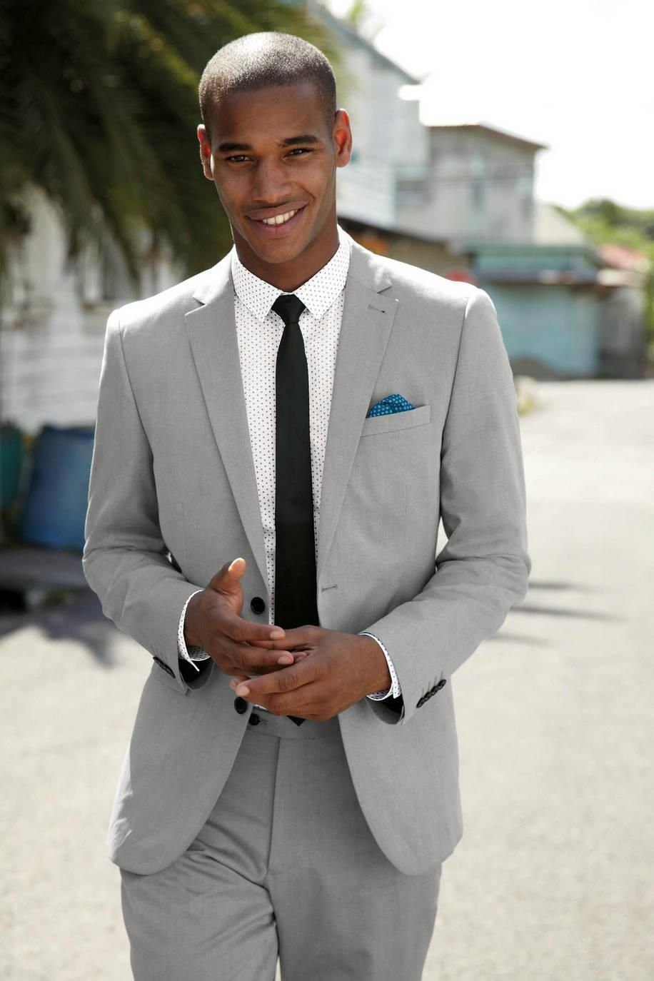 Acquista Abiti Da Uomo Grigio Chiaro Uomo 2 Pezzi Abiti Uomo