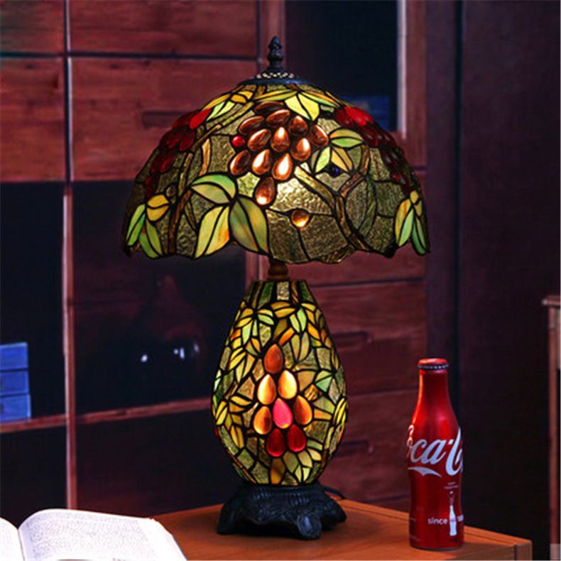Tabela De Vidro Retro Criativo Lâmpada, Coca Cola Stained Glass Table Lamp