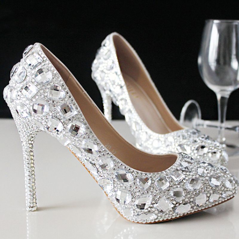 beautiful silver shoes